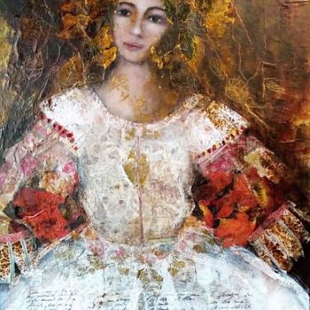 Painting titled "Mélancolie baroque" by Hervieu Christelle, Original Artwork, Acrylic Mounted on Wood Stretcher frame