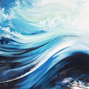 Painting titled ""Une Vague d'Energi…" by Christelle Julia, Original Artwork, Oil