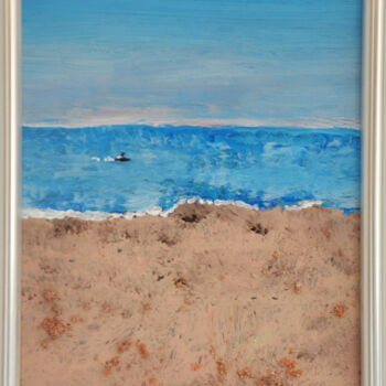 Painting titled "Sable sur verre" by Christelle Mayeur, Original Artwork, Acrylic Mounted on Glass