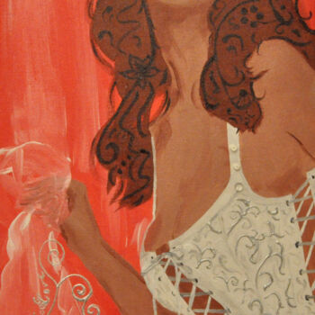 Painting titled "Lili Rose" by Christelle Mayeur, Original Artwork, Acrylic Mounted on Wood Stretcher frame