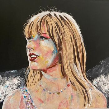 Peinture intitulée "Taylor Swift pendan…" par Christelle Mayeur, Œuvre d'art originale, Pâte polymère Monté sur Châssis en b…