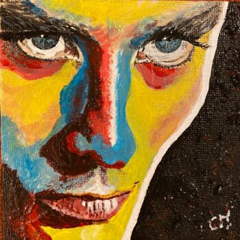 Pittura intitolato "Alain Delon, acryli…" da Christelle Mayeur, Opera d'arte originale, Acrilico