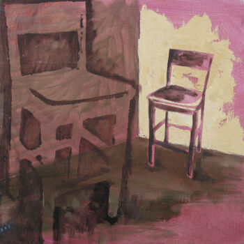 Peinture intitulée "Ombres de chaises" par Christelle Prat, Œuvre d'art originale, Huile