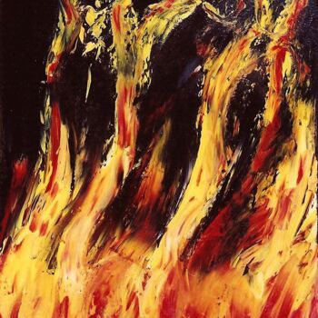 Peinture intitulée "L'incendiaire" par Christelle Robert, Œuvre d'art originale, Huile