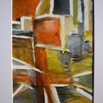 Painting titled "Les pots de grès" by Christelle Veron Cherbonnier, Original Artwork, Watercolor