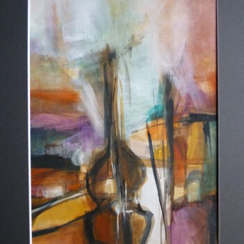 Painting titled "Violoncelliste" by Christelle Veron Cherbonnier, Original Artwork, Other