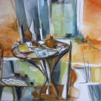 Painting titled "Entre deux partitio…" by Christelle Veron Cherbonnier, Original Artwork, Watercolor