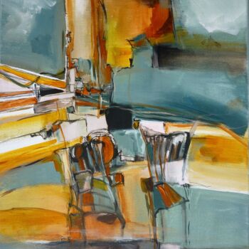 Painting titled "Fin de journée tran…" by Christelle Veron Cherbonnier, Original Artwork, Acrylic