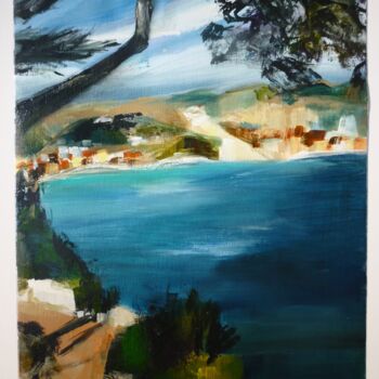 Painting titled "Porquerolles 5" by Christelle Veron Cherbonnier, Original Artwork, Acrylic