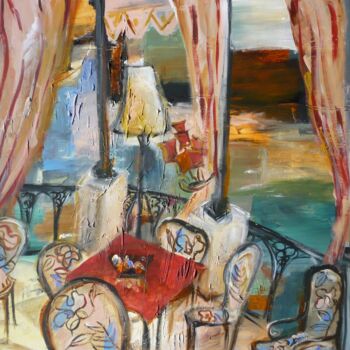 Pintura titulada "Rivieira italienne" por Christelle Veron Cherbonnier, Obra de arte original, Acrílico