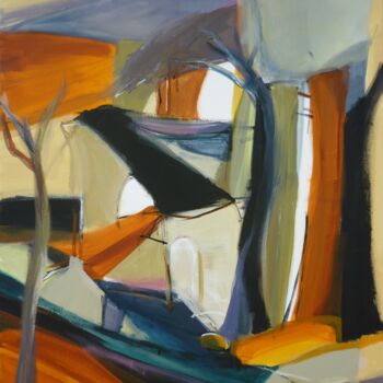 Malerei mit dem Titel "Sentiers des pins 4" von Christelle Veron Cherbonnier, Original-Kunstwerk, Acryl Auf Keilrahmen aus H…