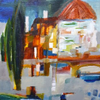 Schilderij getiteld "Florence 2" door Christelle Veron Cherbonnier, Origineel Kunstwerk, Acryl Gemonteerd op Frame voor hout…