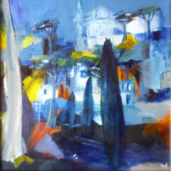 Painting titled "Les hauteurs de Flo…" by Christelle Veron Cherbonnier, Original Artwork, Acrylic