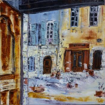 Painting titled "Neige en Provence" by Christelle Veron Cherbonnier, Original Artwork