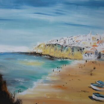 Peinture intitulée "Bleu d'Algarve" par Christelle Veron Cherbonnier, Œuvre d'art originale