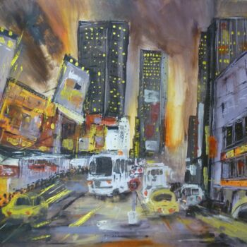 Painting titled "Times Square" by Christelle Veron Cherbonnier, Original Artwork