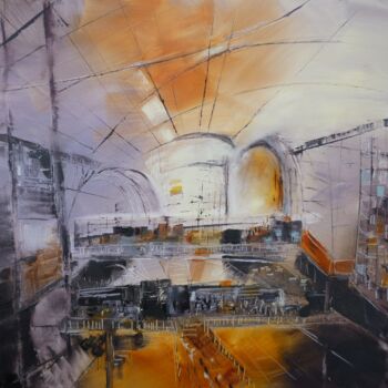 Pintura titulada "Gare de Rennes" por Christelle Veron Cherbonnier, Obra de arte original