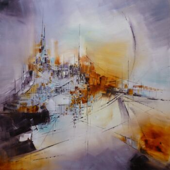 Painting titled "Funiculaire de Mont…" by Christelle Veron Cherbonnier, Original Artwork