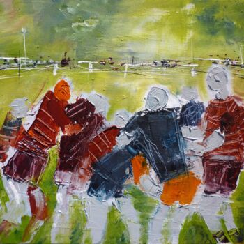Ζωγραφική με τίτλο "Les rugbymen" από Christelle Veron Cherbonnier, Αυθεντικά έργα τέχνης