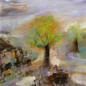 Malerei mit dem Titel "L'arbre de Léo" von Christelle Veron Cherbonnier, Original-Kunstwerk, Acryl