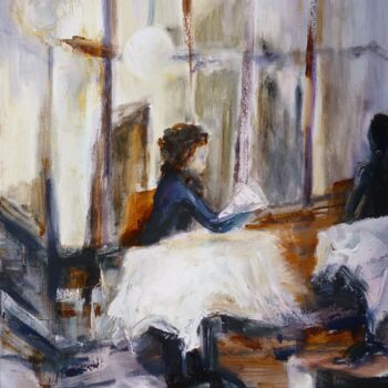 Peinture intitulée "Un café littéraire" par Christelle Veron Cherbonnier, Œuvre d'art originale, Autre