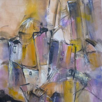 Painting titled "Le quartier des man…" by Christelle Veron Cherbonnier, Original Artwork, Other