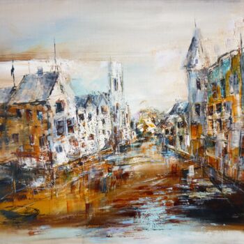 Peinture intitulée "Canaux de Bruges" par Christelle Veron Cherbonnier, Œuvre d'art originale, Autre