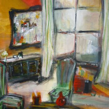 Pintura intitulada "Le salon au tableau…" por Christelle Veron Cherbonnier, Obras de arte originais, Acrílico
