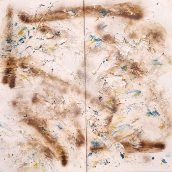 Ζωγραφική με τίτλο "Moment Thé" από Christelle Benaglia, Αυθεντικά έργα τέχνης, Λάδι Τοποθετήθηκε στο Ξύλινο φορείο σκελετό