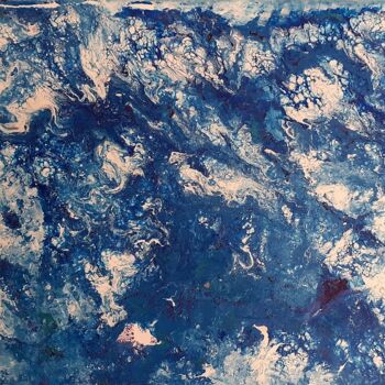 Malerei mit dem Titel "Blue" von Christelle Huillery, Original-Kunstwerk, Acryl