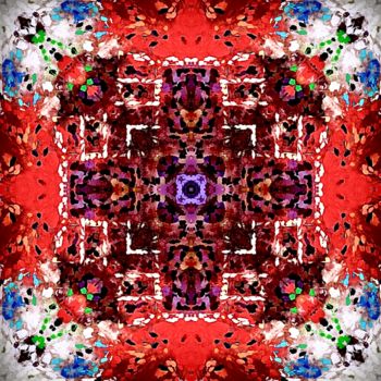 Digital Arts titled "Croix Labyrinthique" by Christelle Marini, Original Artwork, Digital Painting