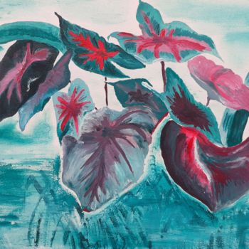 Peinture intitulée "Couleurs tropicales" par Christelle Carlton, Œuvre d'art originale, Gouache