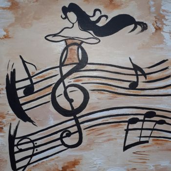 Painting titled "Farandole musicale" by Christelle Carlton, Original Artwork, Acrylic