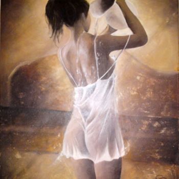 Painting titled "Sensuelle" by Christel Vernhes, Original Artwork, Oil