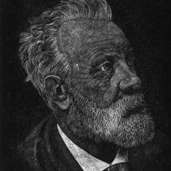 Disegno intitolato "Jules Verne" da Christian Schotte, Opera d'arte originale