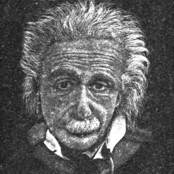 Tekening getiteld "Albert Einstein" door Christian Schotte, Origineel Kunstwerk