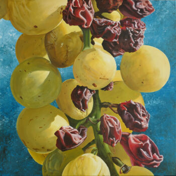 Peinture intitulée "raisins secs" par Christian Assel, Œuvre d'art originale, Acrylique Monté sur Châssis en bois