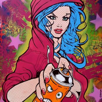 Картина под названием "Graffiti Artist" - Christian Berger, Подлинное произведение искусства, Акрил Установлен на Деревянная…