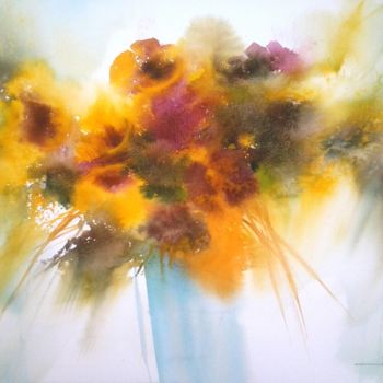 Peinture intitulée "bouquet 1" par Christian Bessede, Œuvre d'art originale, Aquarelle