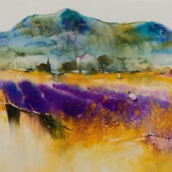 Painting titled "Provence" by Christian Bessede, Original Artwork, Watercolor