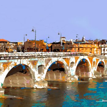 Digital Arts titled "le pont neuf  Toulo…" by Christian Bessede, Original Artwork, Digital Painting