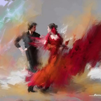 Digitale Kunst mit dem Titel "Flamenco" von Christian Bessede, Original-Kunstwerk, Digitale Malerei