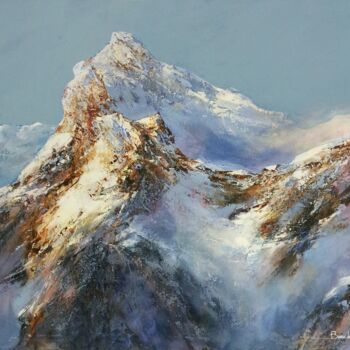 Schilderij getiteld "Paysage montagne 10" door Christian Bessede, Origineel Kunstwerk, Acryl