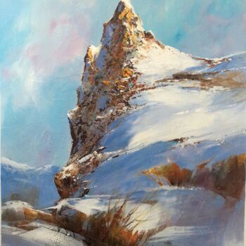 Painting titled "Paysage montagne 25" by Christian Bessede, Original Artwork, Acrylic