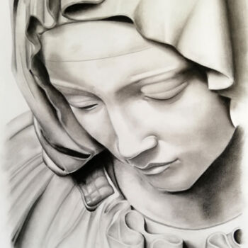 Dessin intitulée "Pieta" par Christian Bouard, Œuvre d'art originale, Graphite
