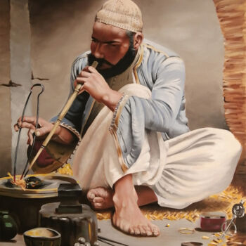 Schilderij getiteld "The arab jeweler (c…" door Christian Bouard, Origineel Kunstwerk, Olie