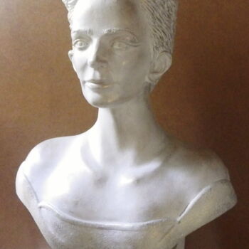 Sculpture intitulée "BUSTE JEANNE MASS" par Christian Choquet, Œuvre d'art originale, Résine