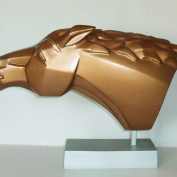 Sculpture intitulée "Tête de Cheval de C…" par Christian Choquet, Œuvre d'art originale, Résine