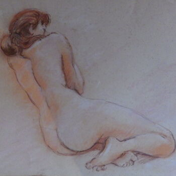 Drawing titled "nu" by Christian Choquet, Original Artwork, Pastel