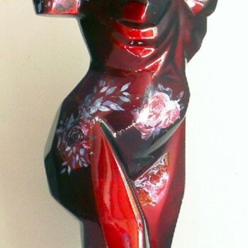 Sculpture intitulée "Grand nu "Femmefleu…" par Christian Choquet, Œuvre d'art originale, Résine